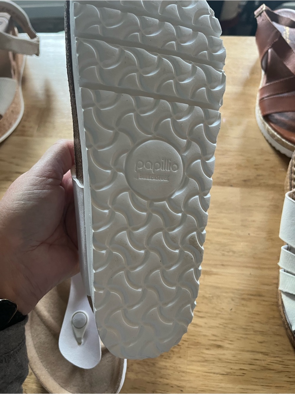 Papillio White T-Strap Women’s Sandals - Picture 3 of 4